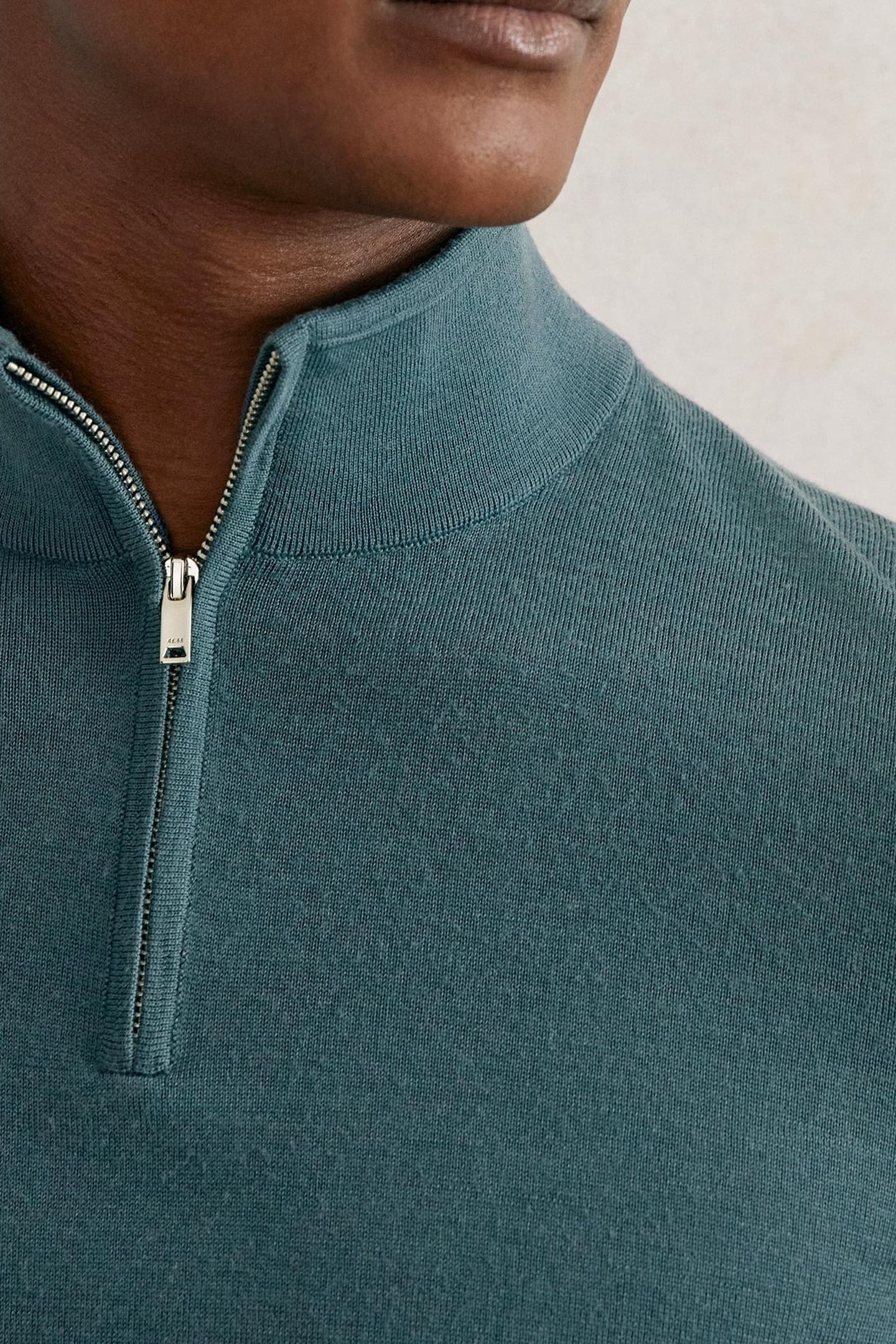 LS HALF ZIP FUNNEL MERINO WOOL JUMPER ORION BLUE 6