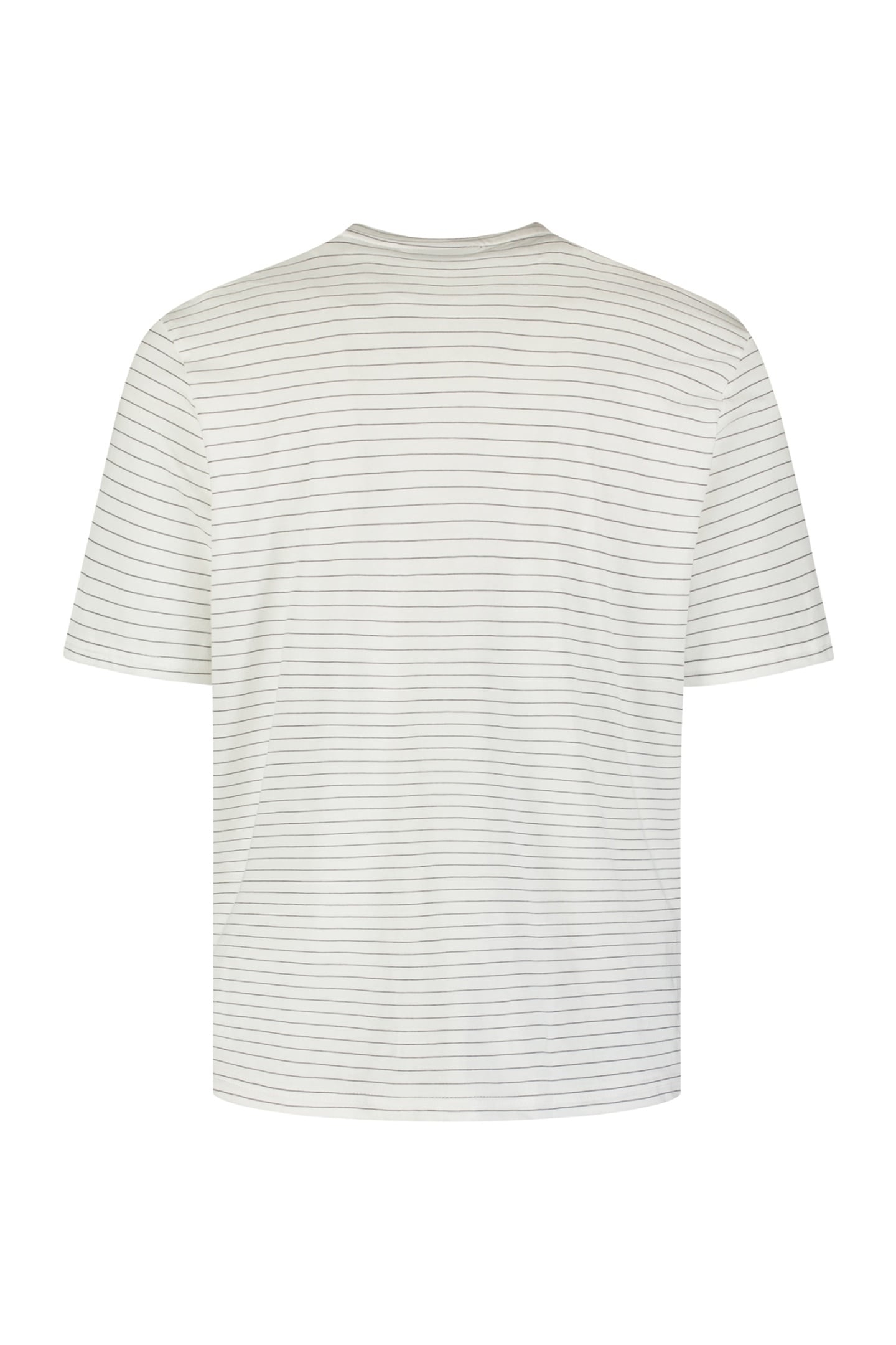 T-SHIRT CREWNECK PIN STRIPE GARMENT DYED WHITE 2