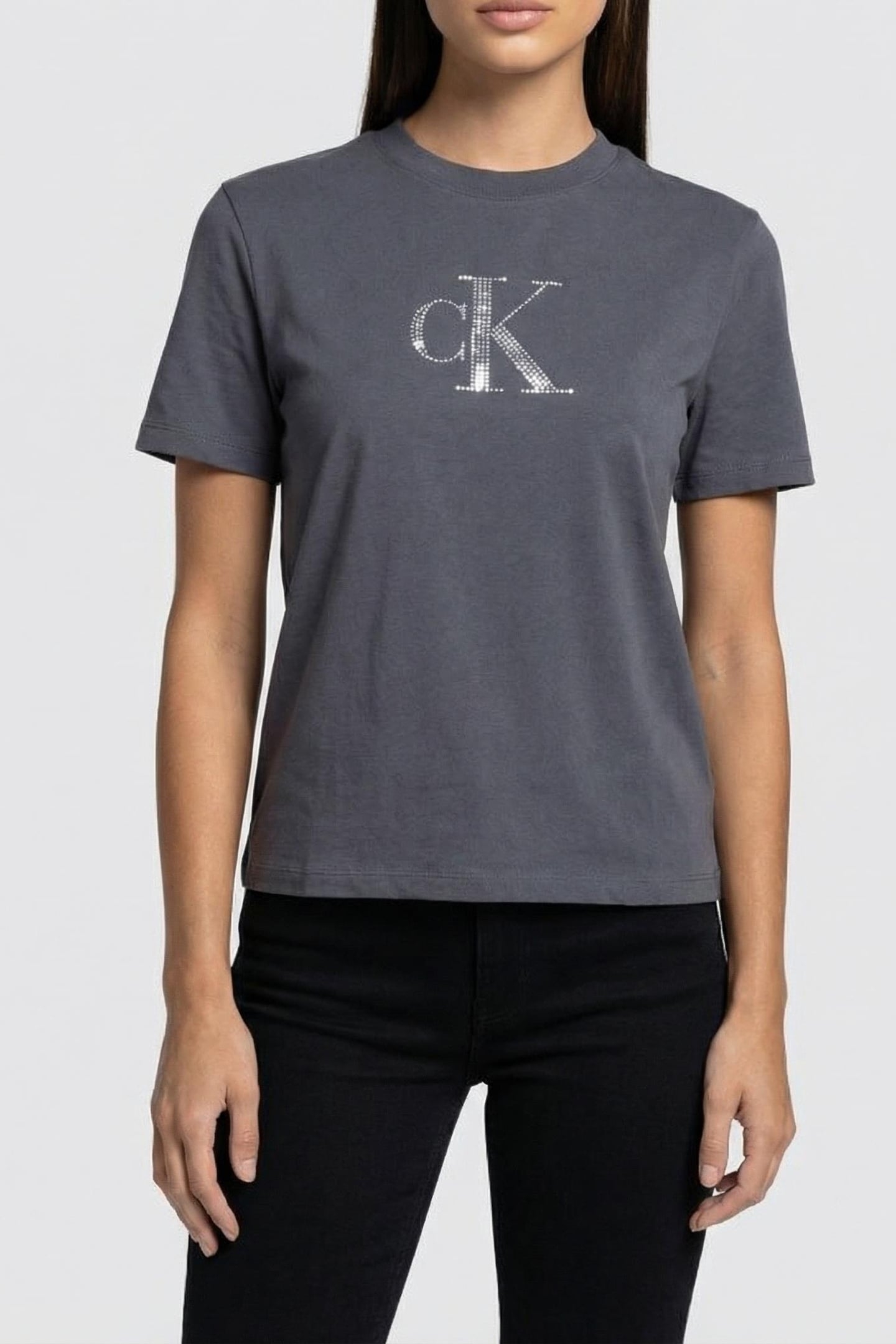 SS SEQUIN GRAPHIC TEE COAL 1