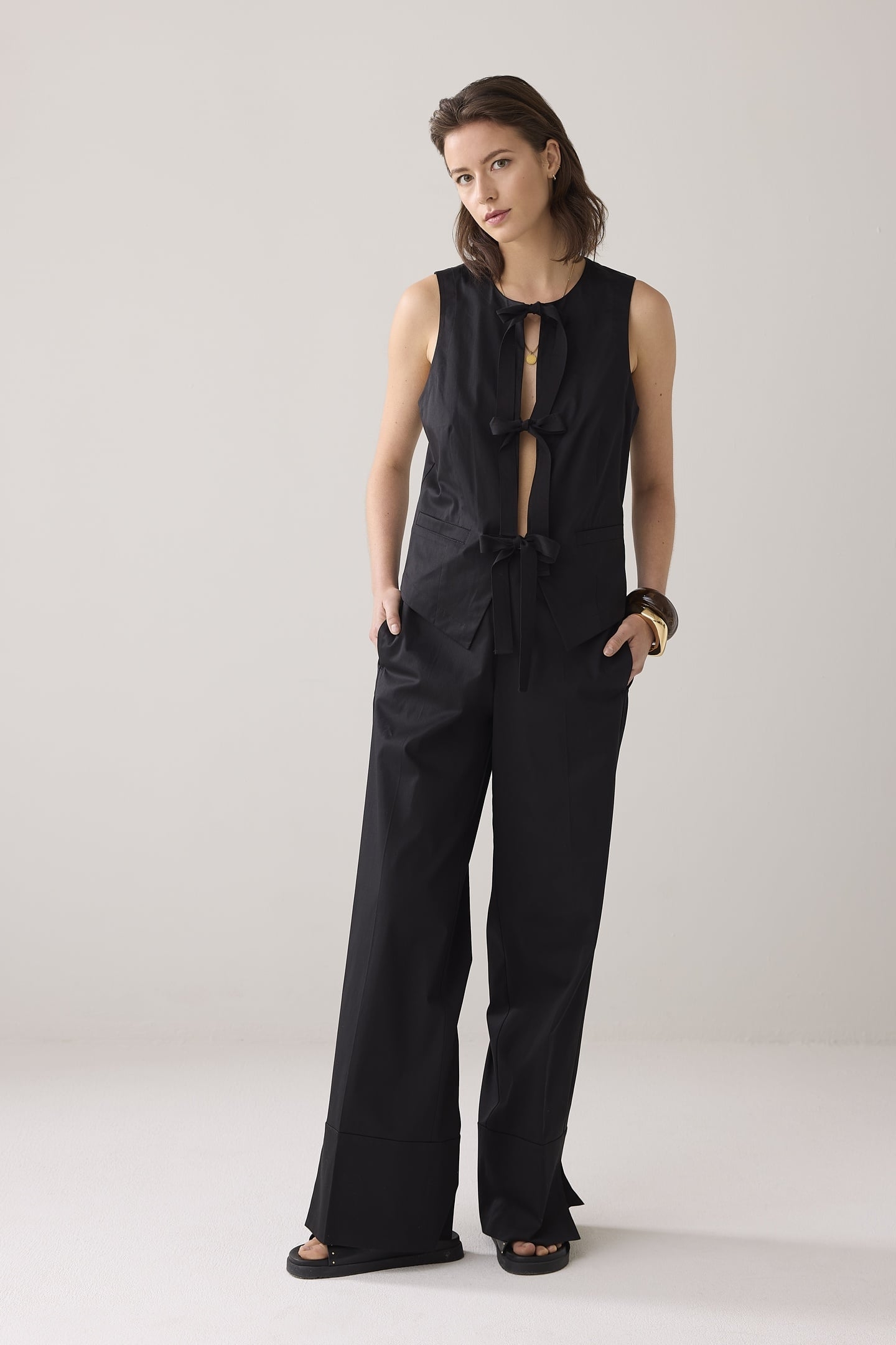 GILET COTTON STRETCH BLACK 1