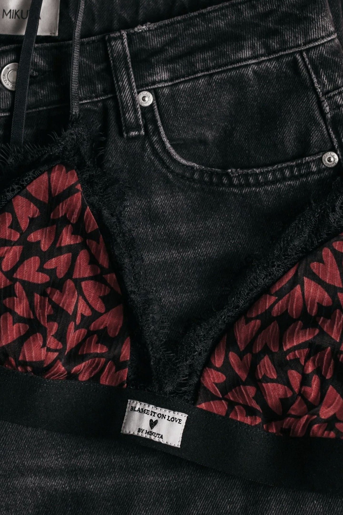 THE RED HEARTS CRINKLE BRALETTE RED 3