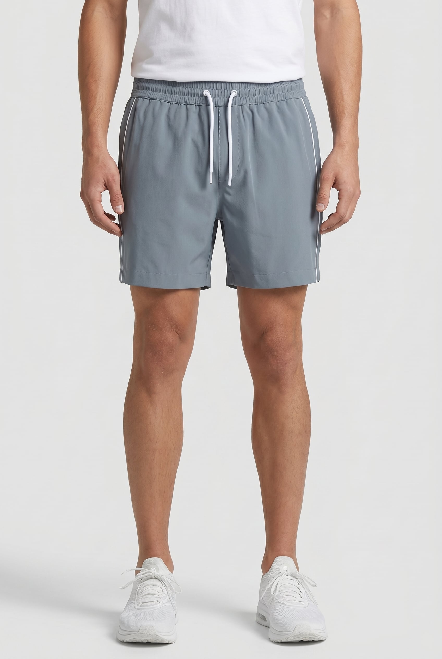 SWIM SHORT WITH PIPING AIRFORCE BLUE/WHITE 1