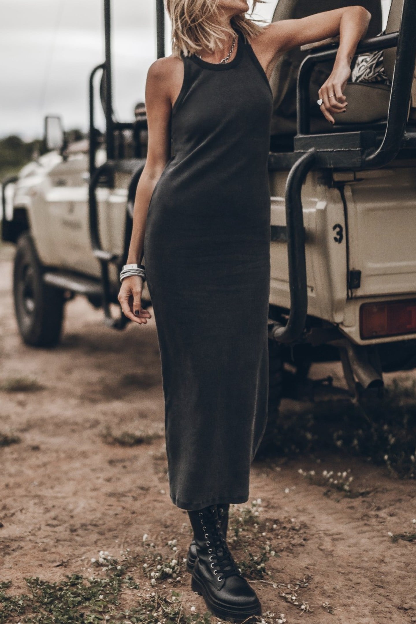 THE DARK LONG STANDARD TANK DRESS BLACK 5