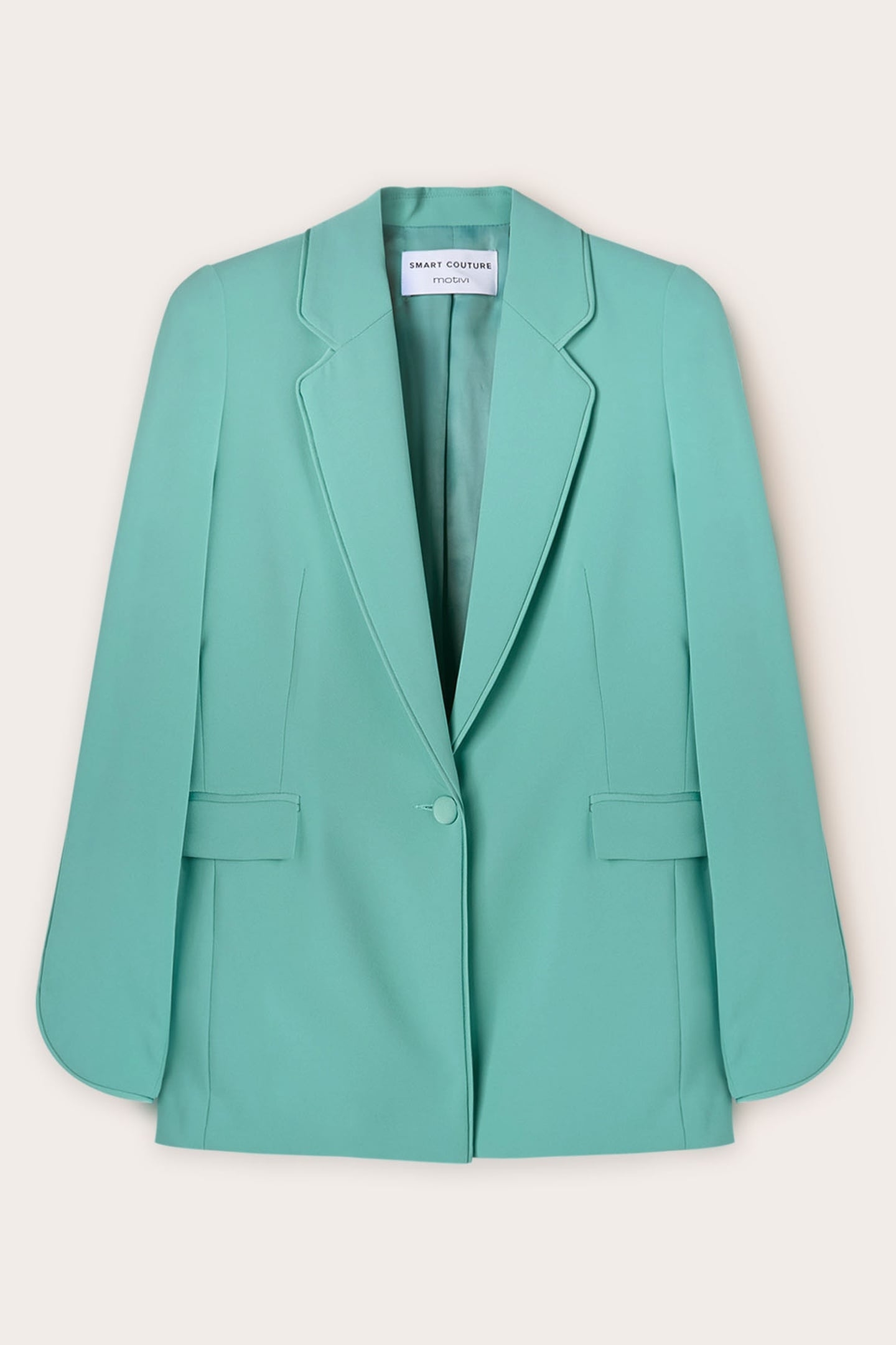 SUIT BLAZER WITH MATCHING PIPING WATER GREEN 4