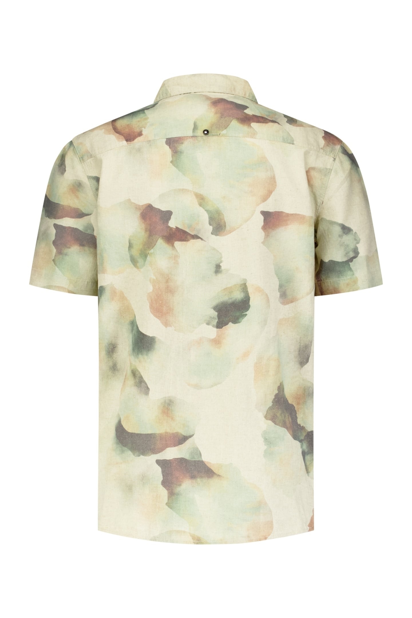 SHIRT SHORT SLEEVE REVERS COLLAR ALLOVER PRINTED WITH LINEN 2