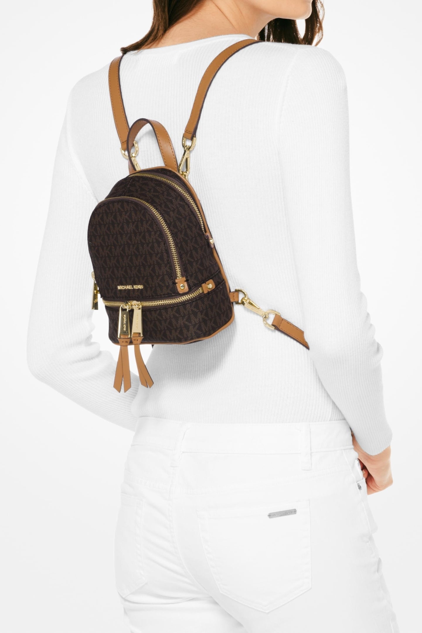 EXTRA SMALL MESSENGER BACKPACK BROWN 4