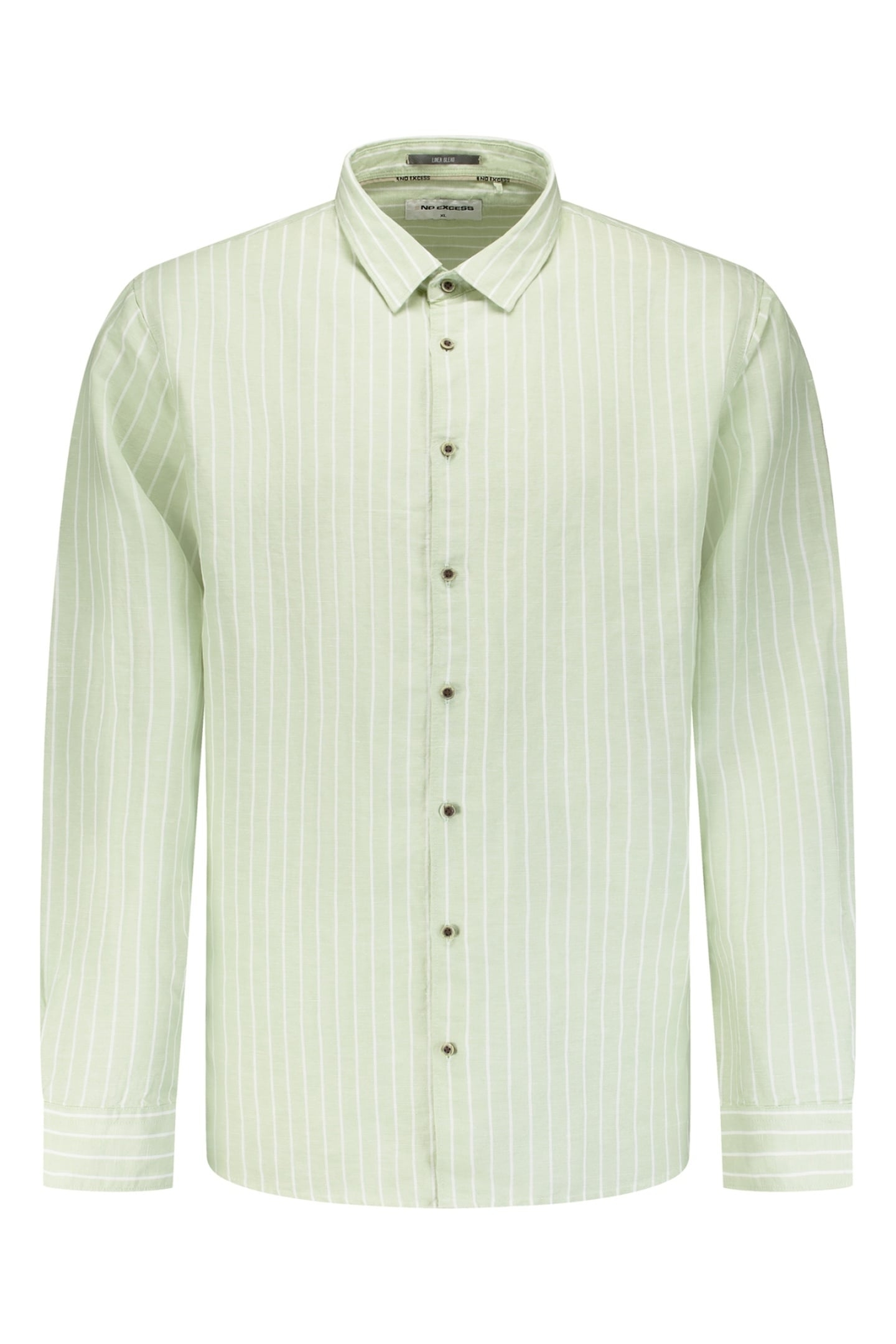 SHIRT STRIPE WITH LINEN GREEN 1