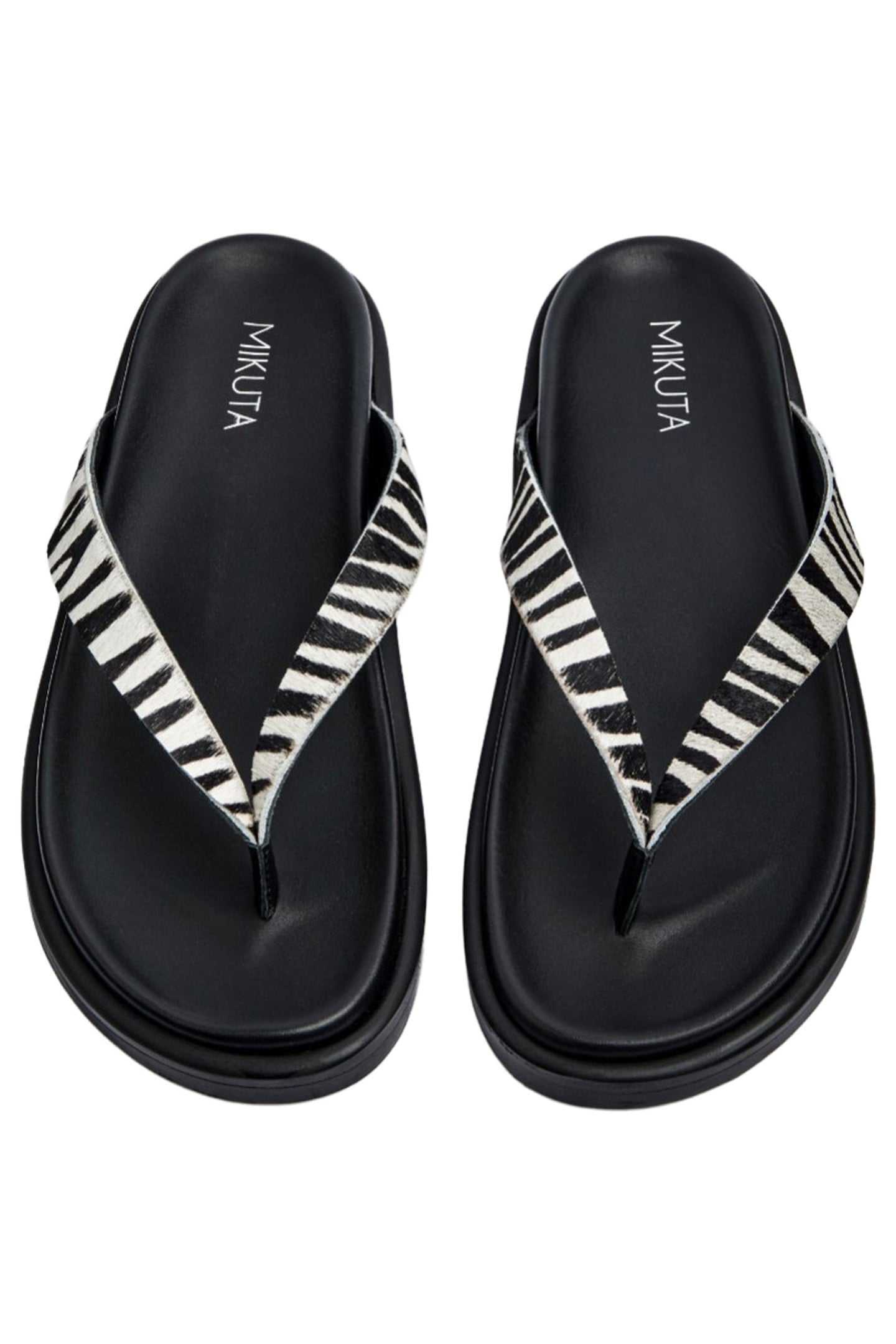 THE ZEBRA LEATHER SANDALS WHITE 2