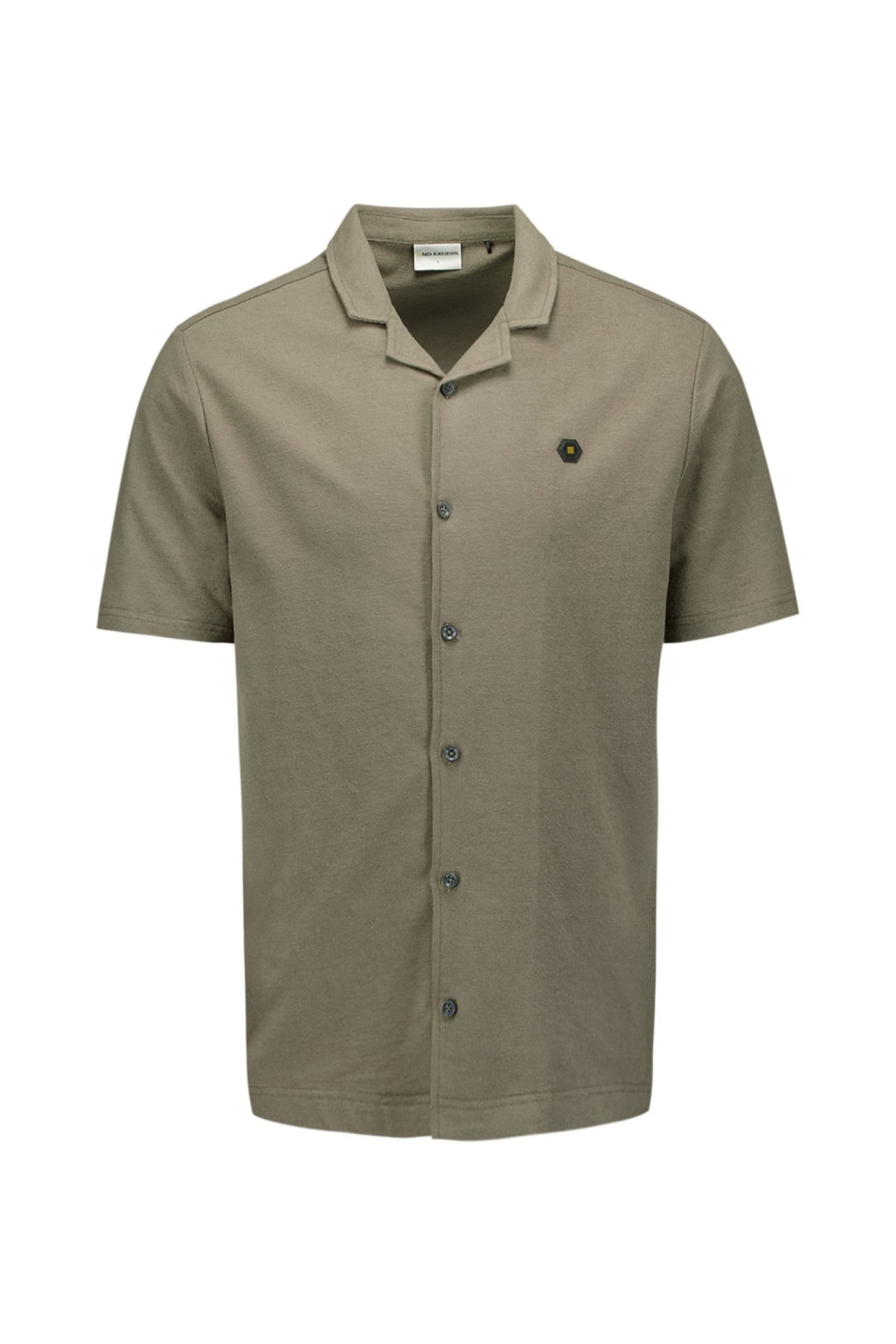 SHIRT SHORT SLEEVE JERSEY REVERS COLLAR SOLID TERRY DARK MOS 5