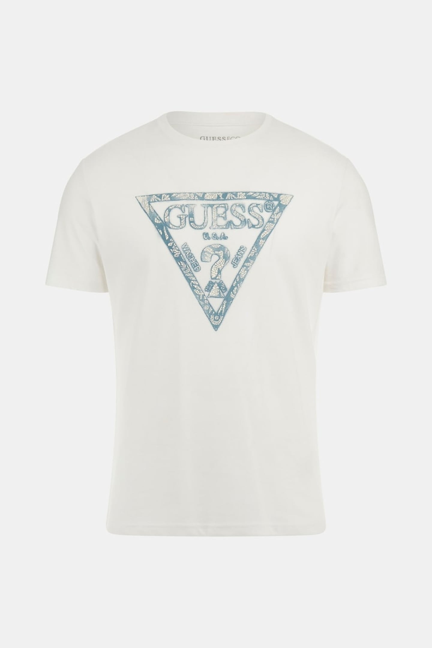 GUESS ECO SS CN TRIANGLE TEE PURE WHITE 2