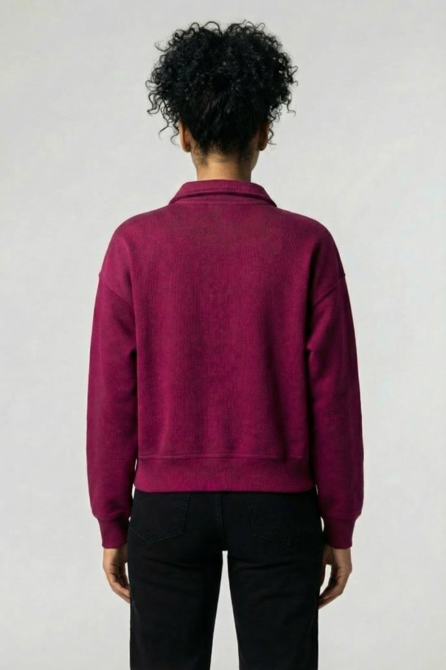 LS ARCHIVE TERRY 1/4 ZIP POLO BERRY GLAZE 2