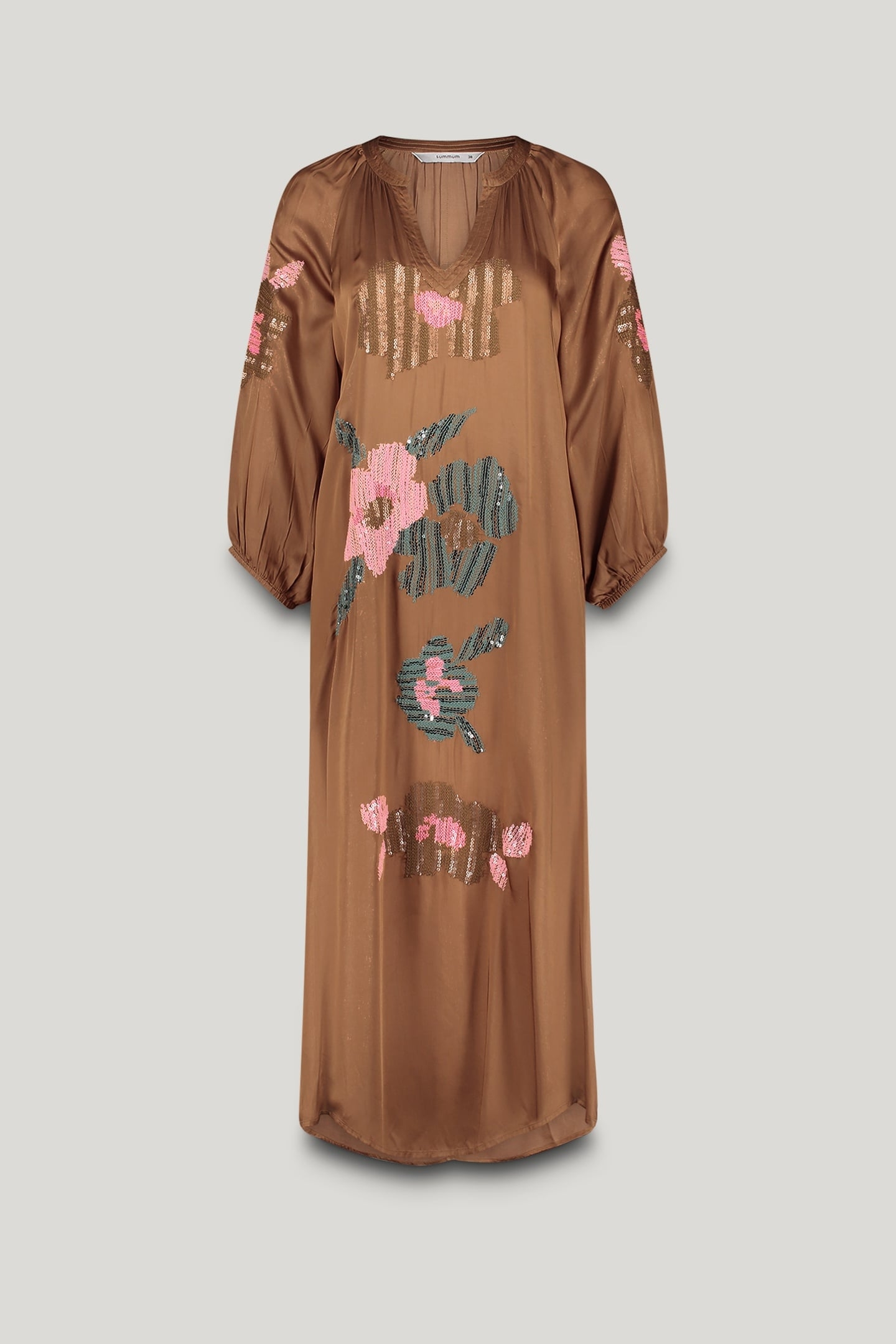 DRESS SOLID SATIN EMBROIDERED PEANUT 4