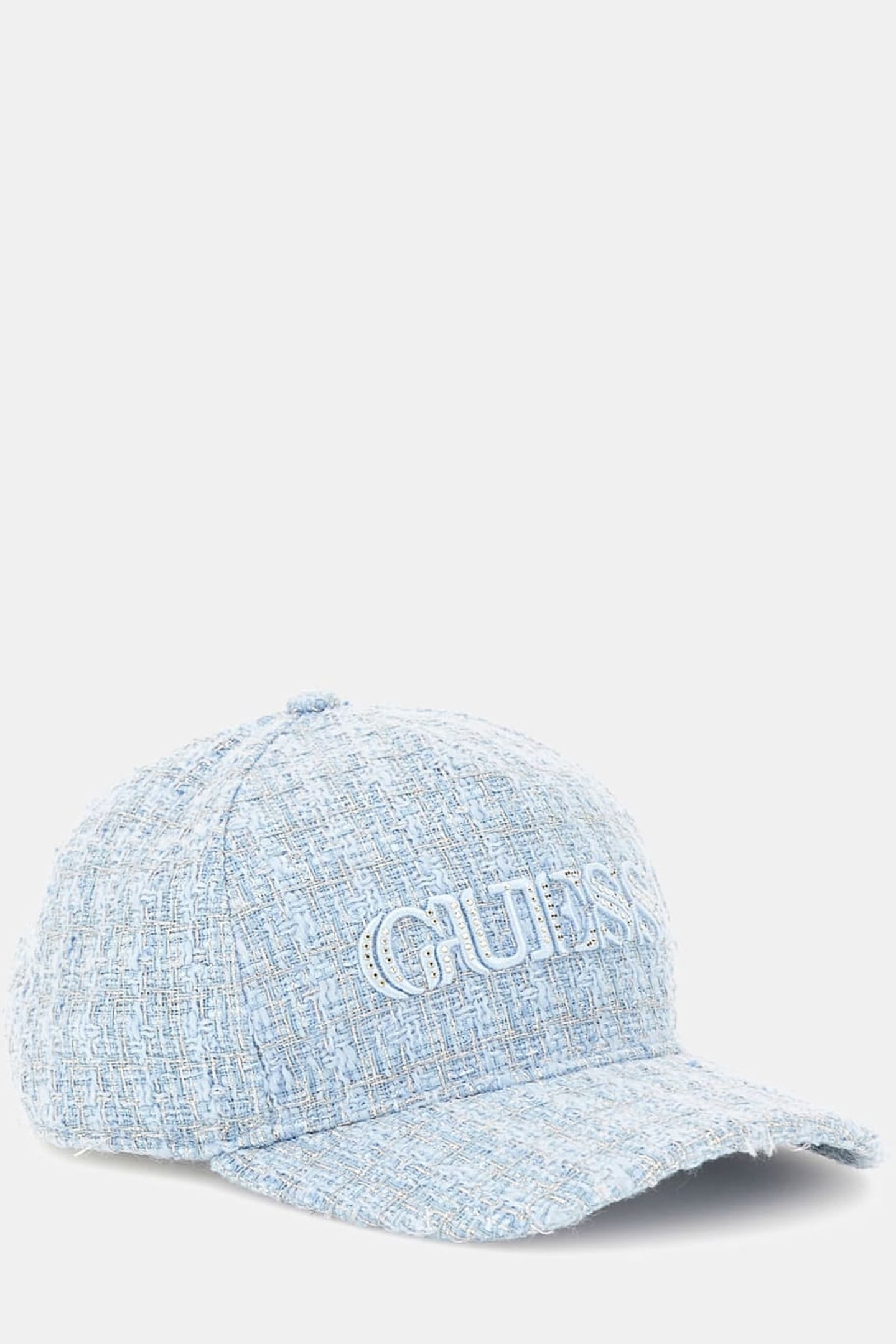 GUESS ECO ELSA TWEED BASEBALL LIGHT BLUE/WHITE COM 2