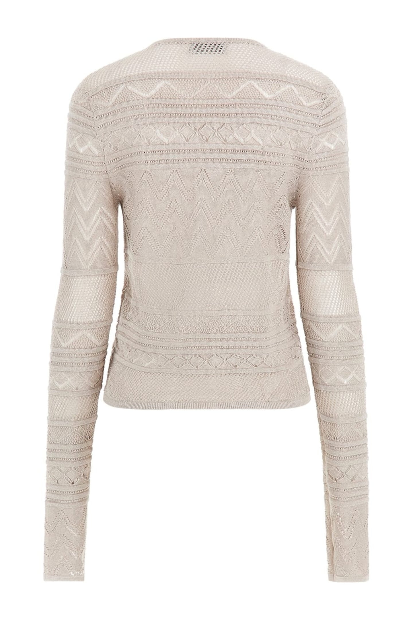 GUESS ECO NELLIE LS CARDI SWTR SILVER LUREX 3