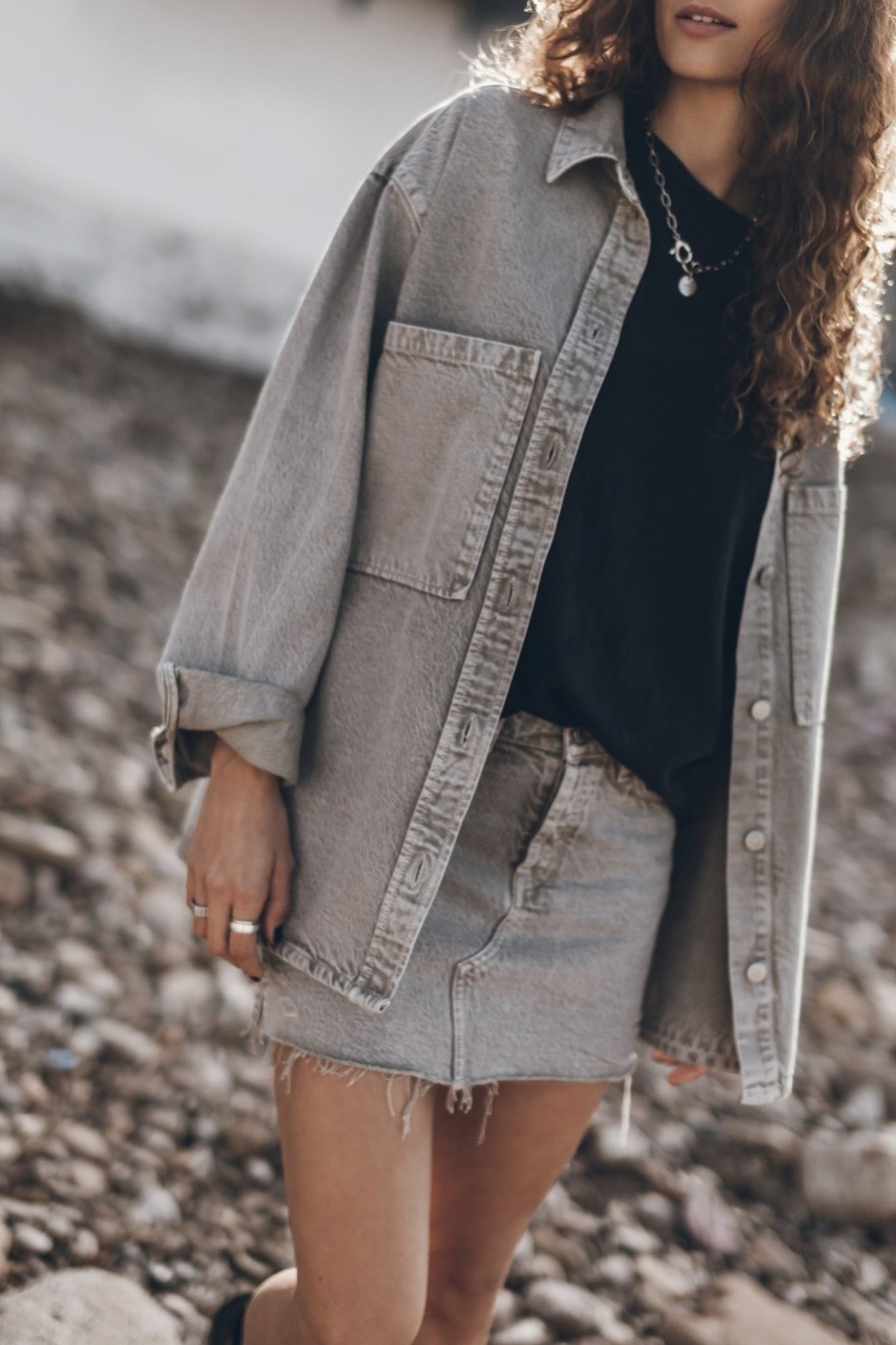 THE KHAKI FADED DENIM OVERSHIRT KHAKI 1