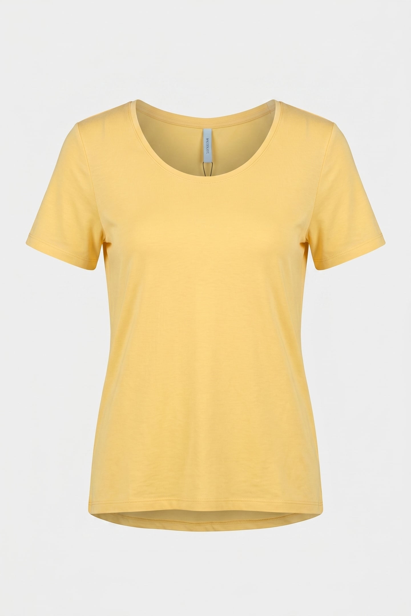 U-NECK TOP FINE VISCOSE YELLOW 3