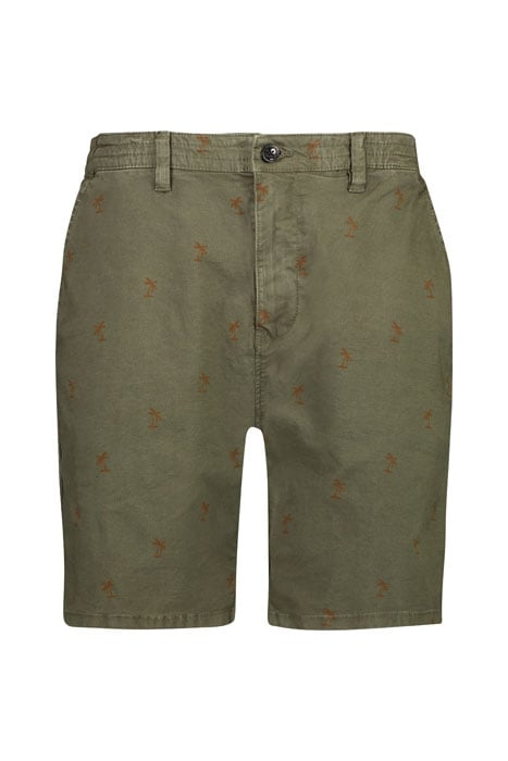 MEN STRETCH SHORT PALMTREE MOSS GREEN 3