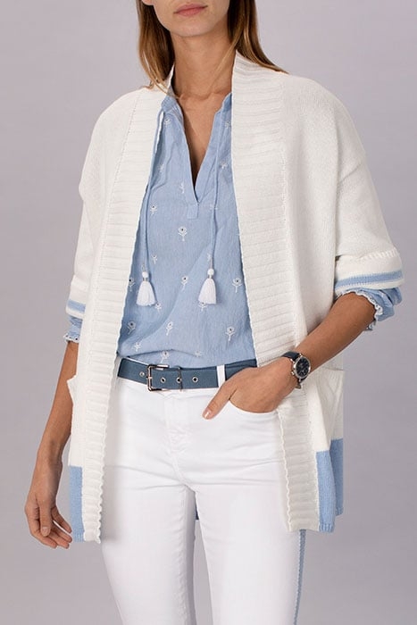 OPEN ELBOW SLEEVE CARDIGAN BLUE 1