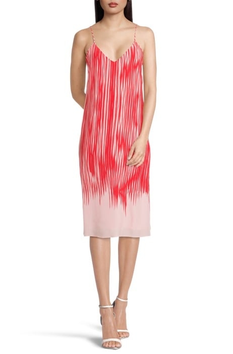 STRAPPY PRINT DRESS RED ABSTRA 1