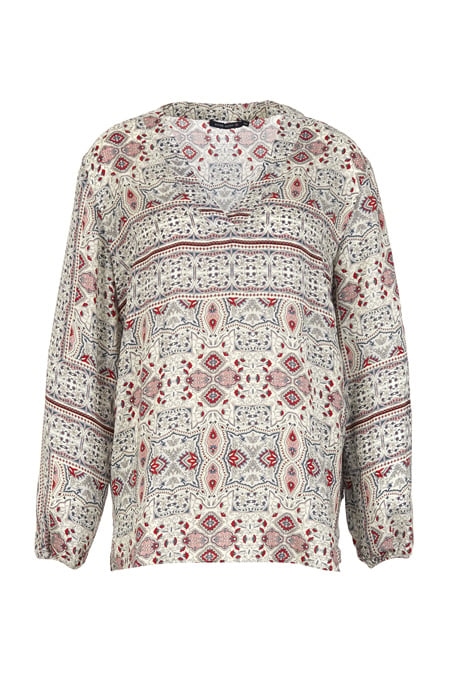 LOOSE V-NECK SHIRT RED W90210 1