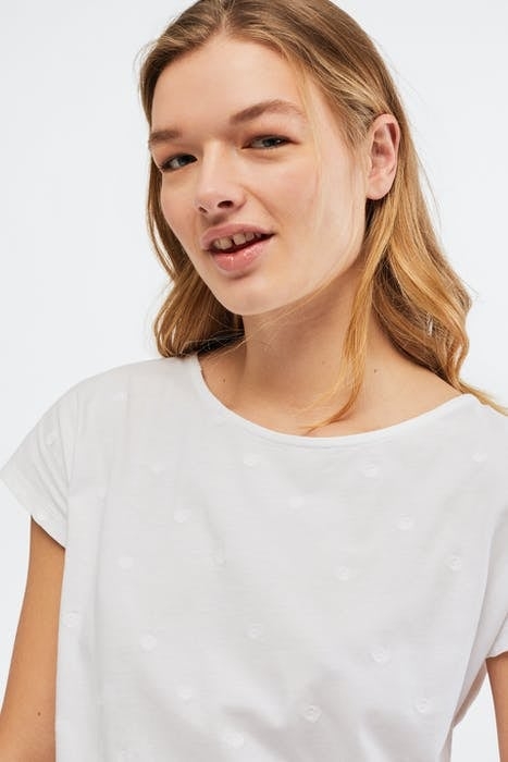 ROSIE EMBROIDERED JERSEY TEE WHITE PLAIN 3