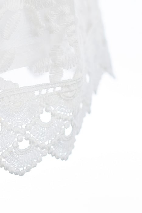 PLEATED SKIRT WITH LACE WHITE 6