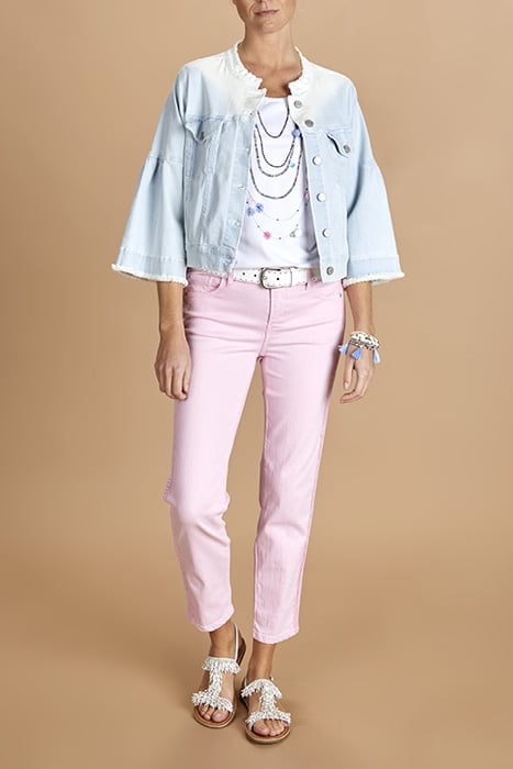 STRAIGHT COTTON PANTS PINK 7