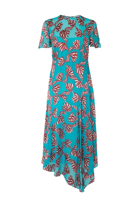 PORTER MIDI DRESS TEAL 4