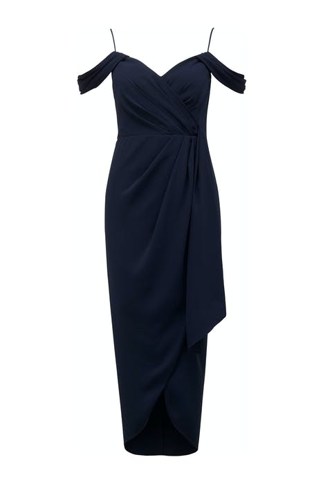 HADLEY WATERFALL MIDI DRESS NAVY 5