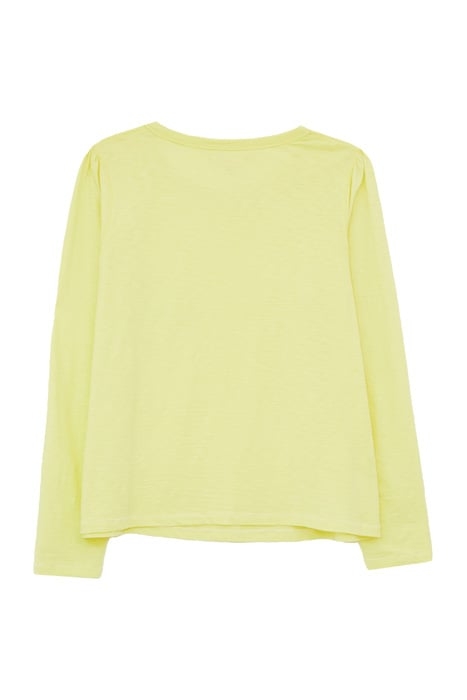 CROCHET POCKET TEE LIGHT YELLOW 2