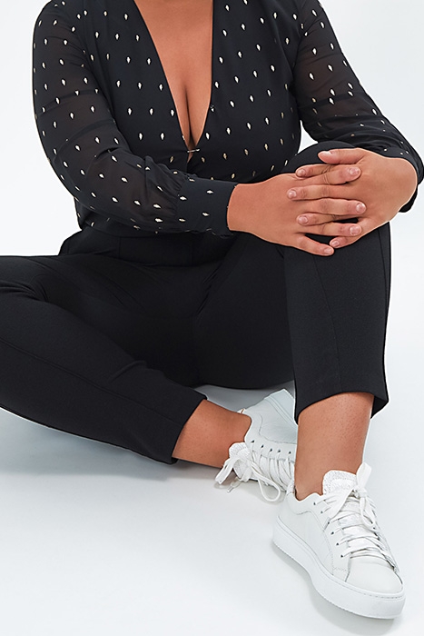 BLACK LONG JUMPSUIT + BLACK AND GOLD BLOUSE 3