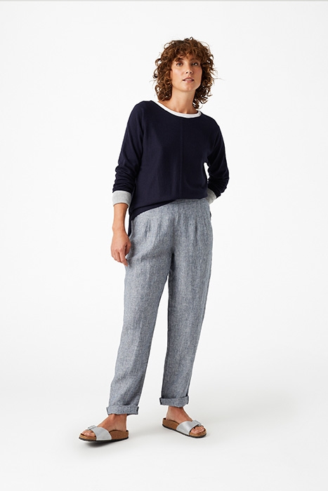 MAISON LINEN TROUSER PEBBLE GREY PLAIN 6