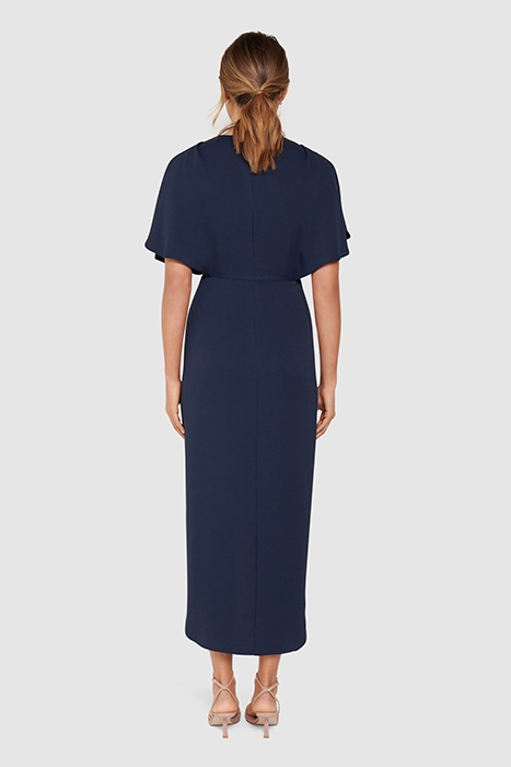 JASMINE BATWING WRAP MIDI DRESS NAVY 2