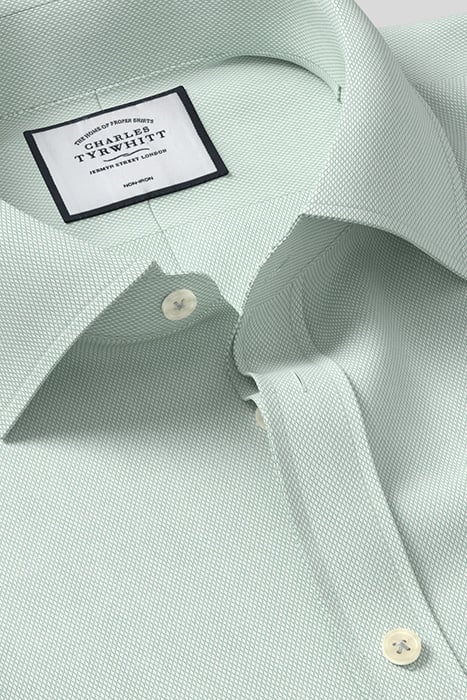 SF GREEN CLASSIC COLLAR NON-IRON MICRO DIAMOND SHIRT 4