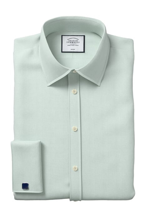 SF GREEN CLASSIC COLLAR NON-IRON MICRO DIAMOND SHIRT 5