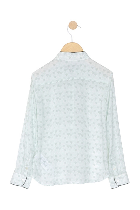 SHIRT LS RUCHE + CONTR PIPING GREEN 2