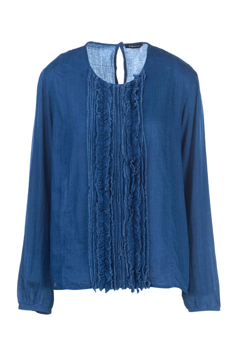 SHIRT LONG SL WITH RUCHE BLUE 1