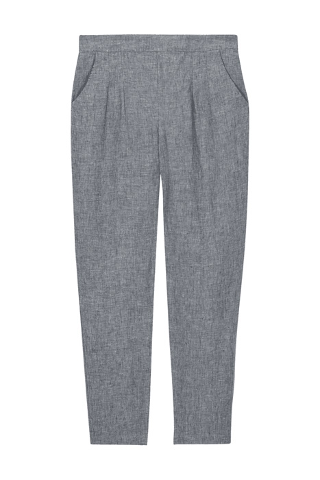 MAISON LINEN TROUSER PEBBLE GREY PLAIN 1