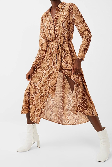 ESO SNAKE PRINT SHIRT DRESS NUDE MULTI 3