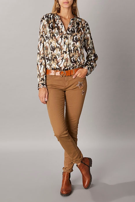 COTTON 5 POCKET PANTS BROWN 4