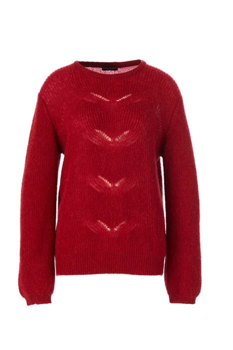 AJOUR KNIT PULLOVER RED 1