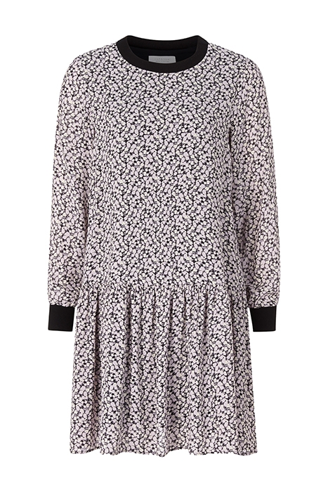 MIDI DRESS PRINTED WITH RIP DETAIL LAVENDER 1