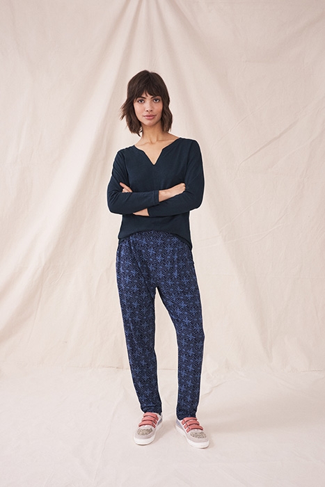 MAISON ECO VERO JERSEY TROUSER BLUE MULTI 3