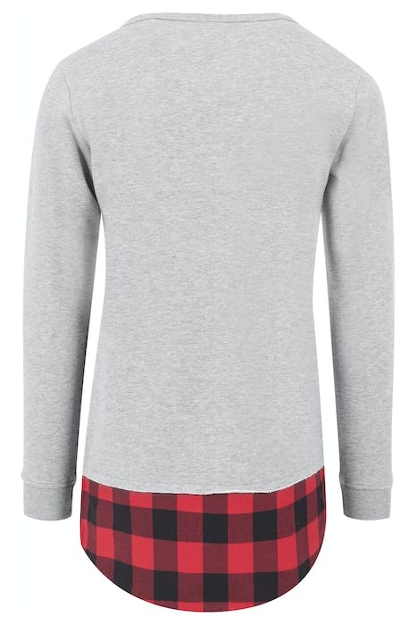 LONG FLANELL BOTTOM OPEN EDGE CREWNECK GRY/BLK/RED 5
