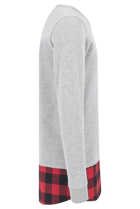 LONG FLANELL BOTTOM OPEN EDGE CREWNECK GRY/BLK/RED 3
