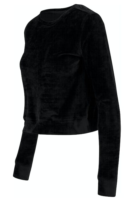 LADIES SHORT VELVET CREW BLACK 8