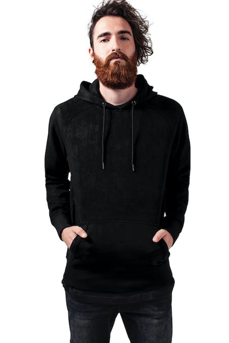 IMITATION SUEDE HOODY BLACK 2