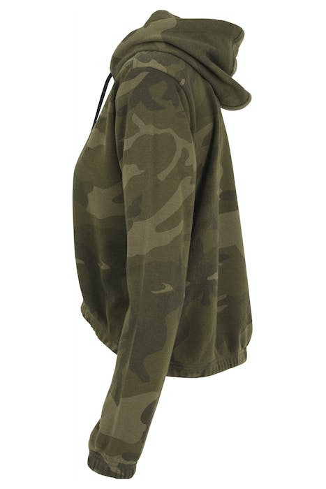 LADIES CAMO CROPPED HOODY OLIVE CAMO 7