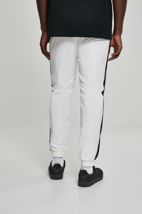 SIDE STRIPED CRINKLE TRACK PANTS WHT/BLK 3