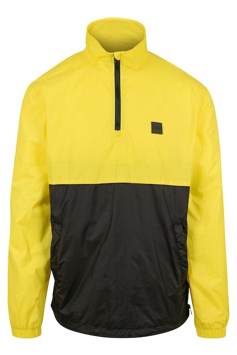 STAND UP COLLAR PULL OVER JACKET BRIGHTYELLOW/BLK 1